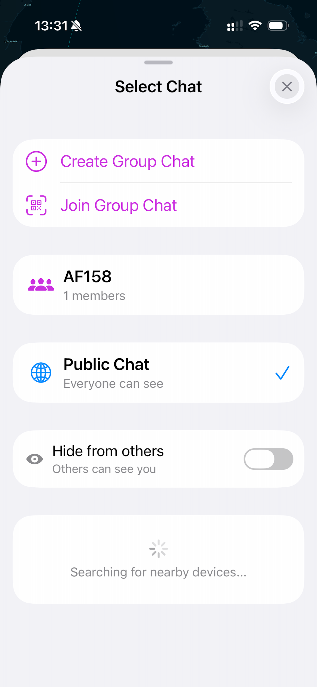 Off 2 crew messaging on iPhone